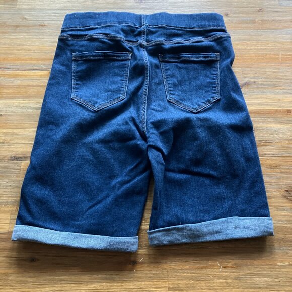 Liverpool Bermuda pull on stretch dark‎ wash denim short size 6 - Picture 2 of 7